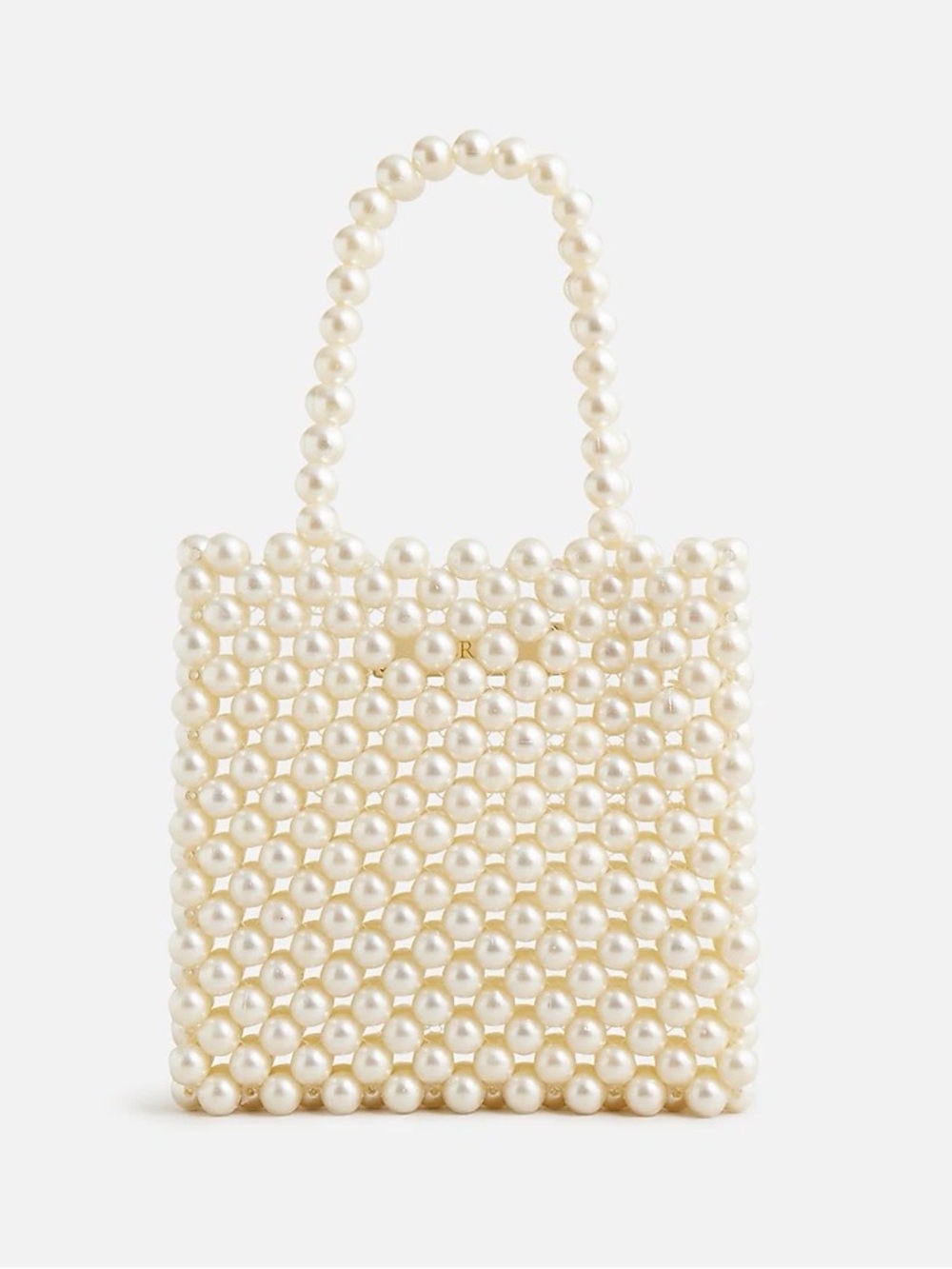 J. Crew Pearl Beaded Mini Tote in Ivory